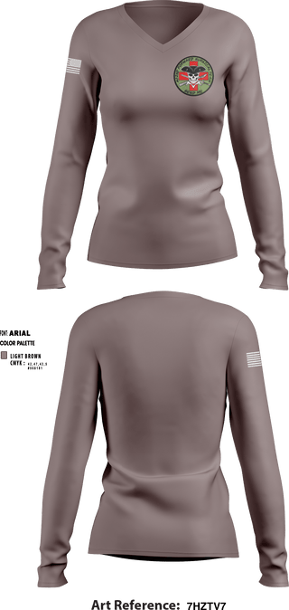 Women's Long Sleeve Vneck Shirt, , Army, Teamtime, Team time, sublimation, custom sports apparel, team uniforms, spirit wear, spiritwear, sports uniforms, custom shirts, team store, custom team store, fundraiser sports, apparel fundraiser