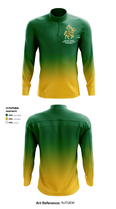 Harvest Temple Christian Academy Junior High School Basketball 97137941 Quarter Zip Jacket - 2