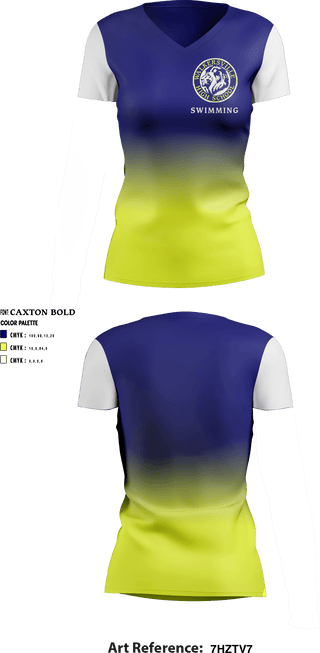 Women's Short Sleeve Vneck Shirt, Walkersville High School Swimming, School Spirit Store, Teamtime, Team time, sublimation, custom sports apparel, team uniforms, spirit wear, spiritwear, sports uniforms, custom shirts, team store, custom team store, fundraiser sports, apparel fundraiser