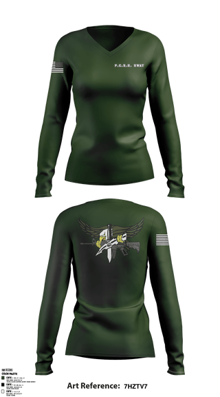 Women's Long Sleeve Vneck Shirt, , Police, Teamtime, Team time, sublimation, custom sports apparel, team uniforms, spirit wear, spiritwear, sports uniforms, custom shirts, team store, custom team store, fundraiser sports, apparel fundraiser