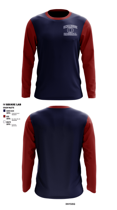 Oceanside Little League 16268052 Long Sleeve Performance Shirt - 1