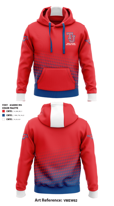 Thomas Jefferson High School Football 68122114 Hoodie - 1