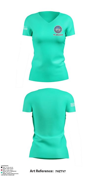 TF Kraken 9944136 Women's Short Sleeve V-neck Shirt - 3