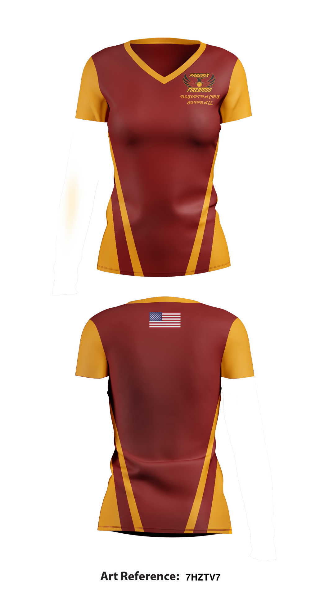 Desert softball 1914688 Women's Short Sleeve V-neck Shirt - 1