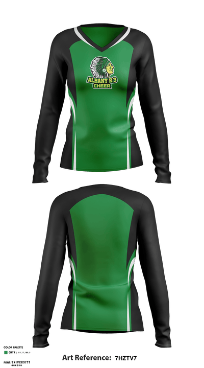 Albany R-3 School Cheer 1481341 Women's Long Sleeve V-neck Shirt - 2
